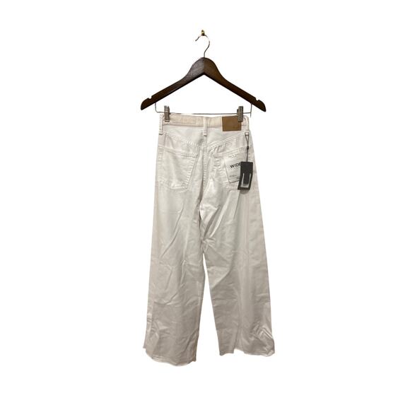 Rag & Bone Sofie Jeans Cream White Two Tone High Rise Ultra-Wide Leg Size 23 - Picture 11 of 11